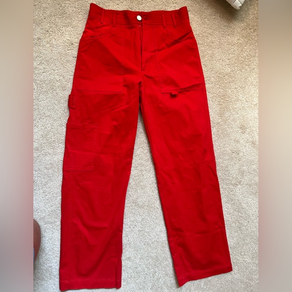 Zara lightweight Red cargo style pants - Picture 1 of 5